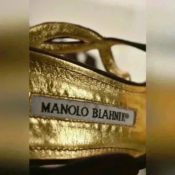 MANOLO BLAHNIK  Brown Suede Lace Peep Sandal Pump Heel 36.5EU 6.5US Italy - Picture 4 of 9